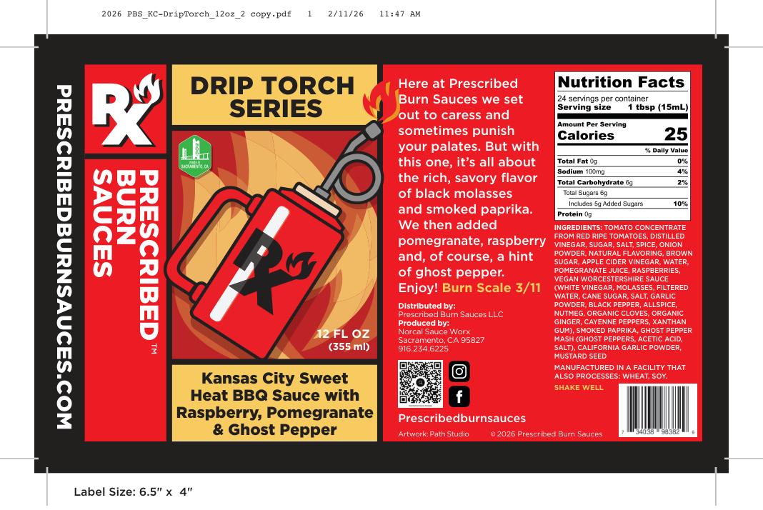 Drip Torch KC hot sauce label
