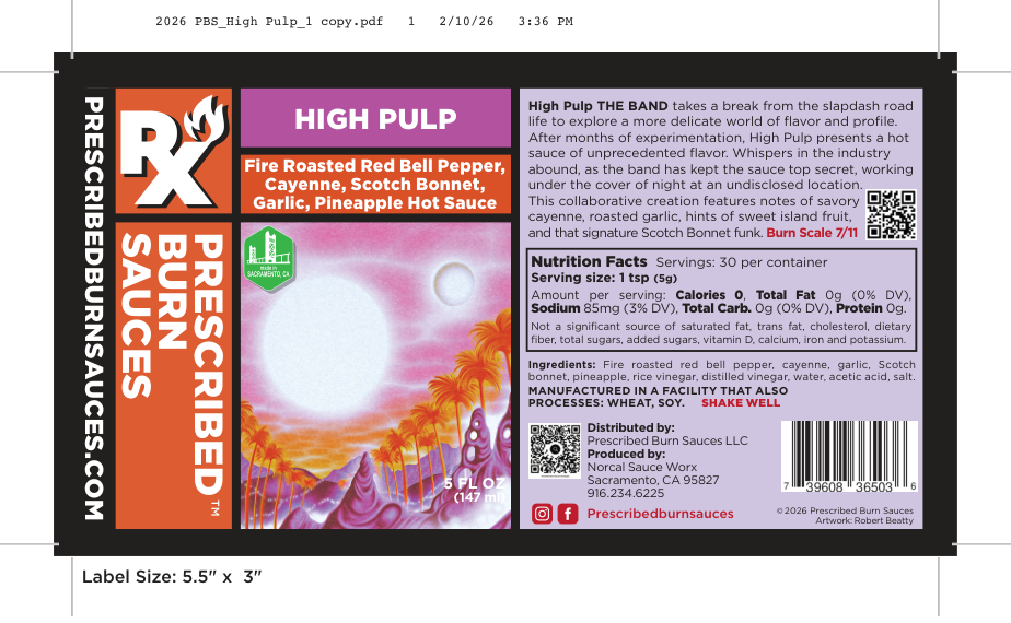 High Pulp hot sauce label
