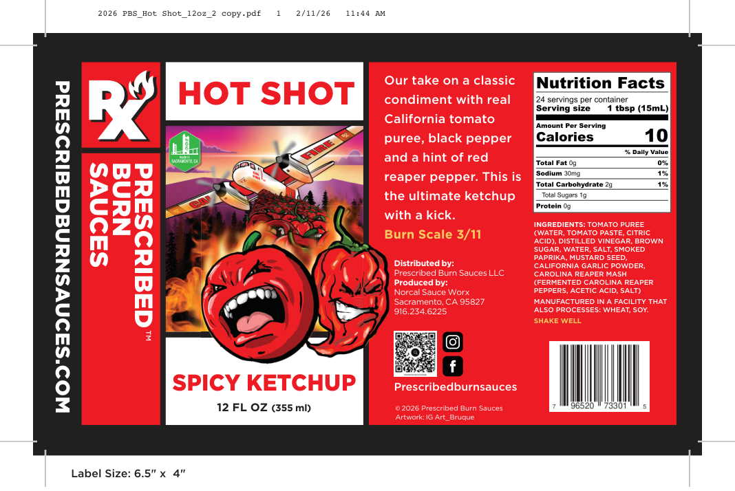 Hot Shot hot sauce label