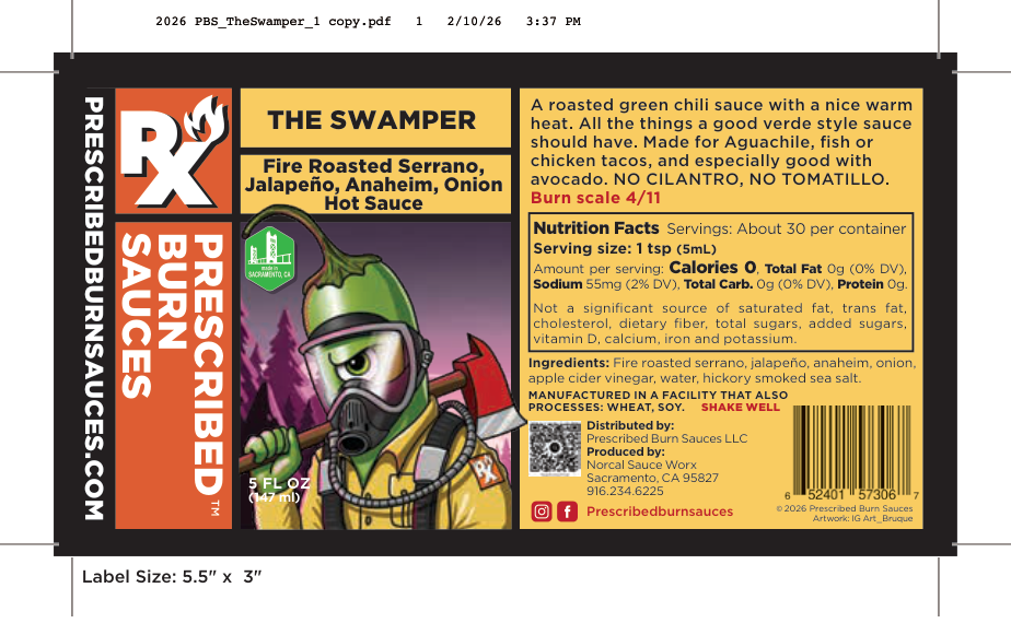 The Swamper hot sauce label