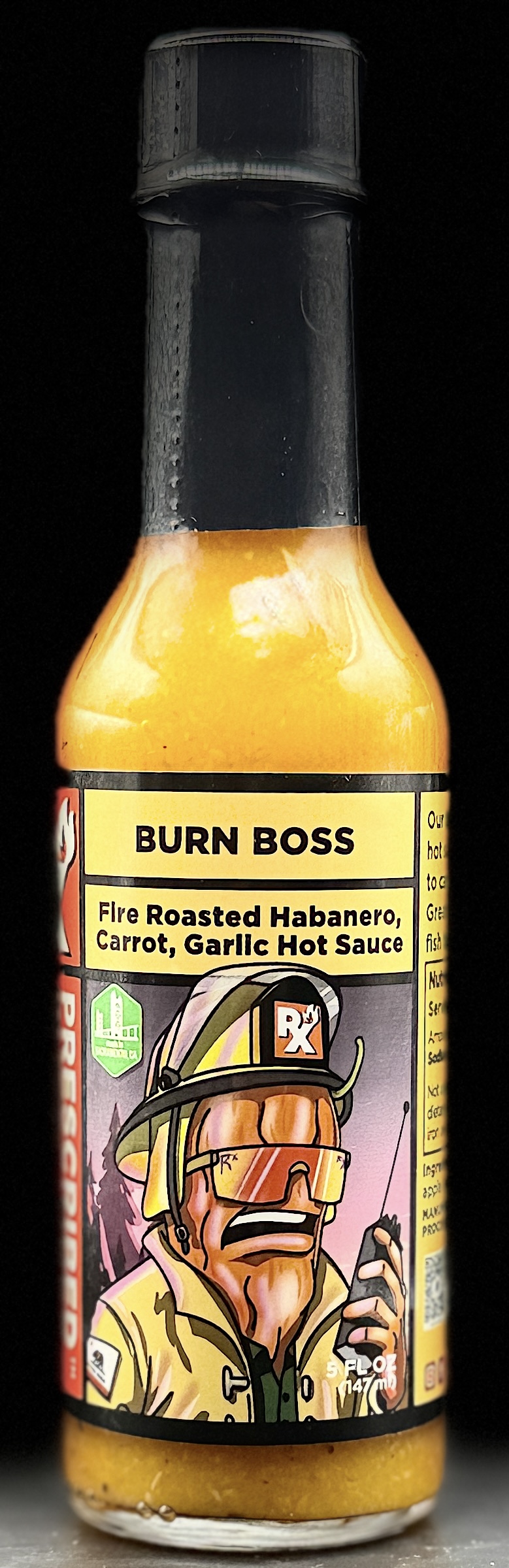 Burn Boss hot sauce label