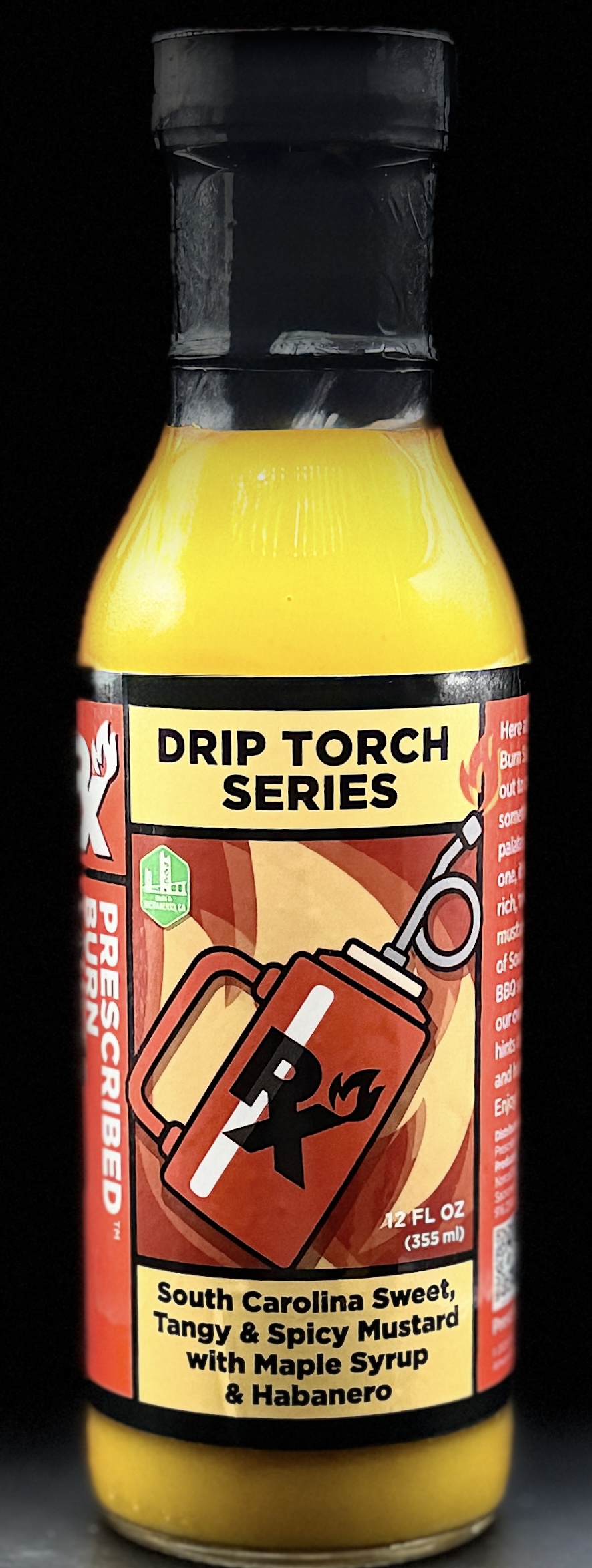 Drip Torch SC hot sauce label